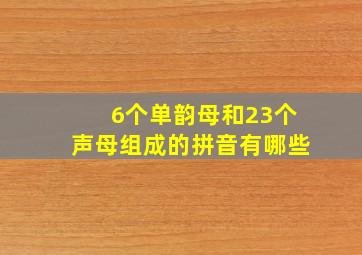 6个单韵母和23个声母组成的拼音有哪些