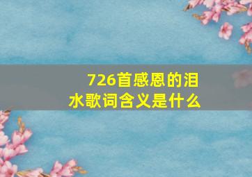 726首感恩的泪水歌词含义是什么