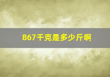 867千克是多少斤啊