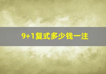 9+1复式多少钱一注