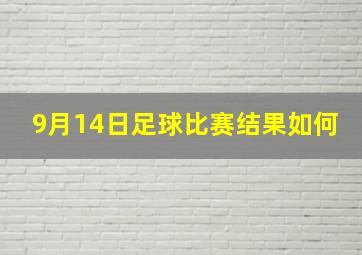 9月14日足球比赛结果如何