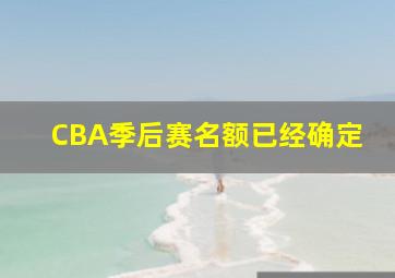 CBA季后赛名额已经确定