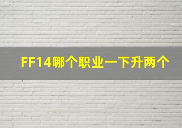 FF14哪个职业一下升两个