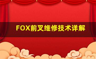 FOX前叉维修技术详解