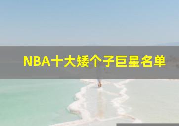 NBA十大矮个子巨星名单