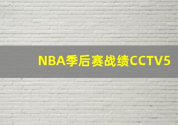 NBA季后赛战绩CCTV5