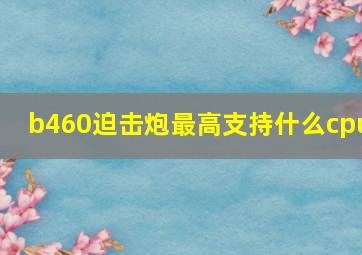 b460迫击炮最高支持什么cpu