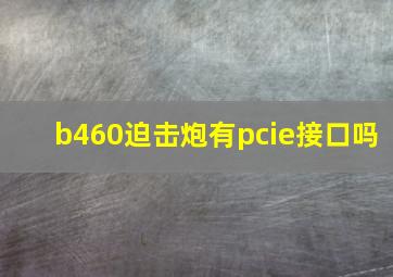 b460迫击炮有pcie接口吗