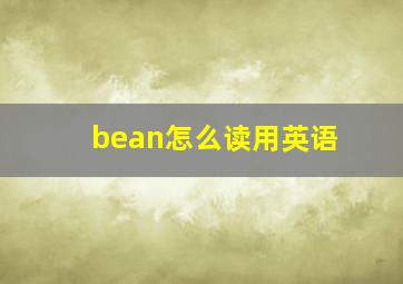 bean怎么读用英语