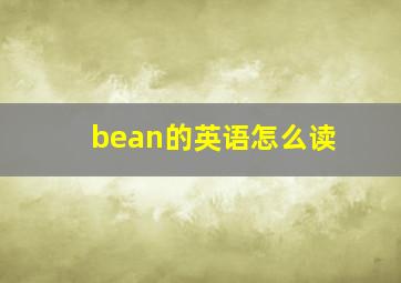 bean的英语怎么读