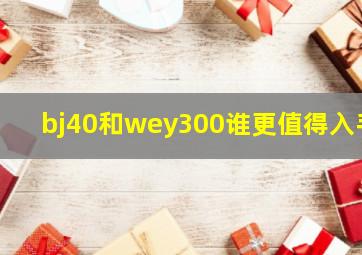 bj40和wey300谁更值得入手