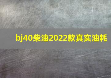 bj40柴油2022款真实油耗