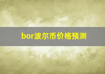 bor波尔币价格预测