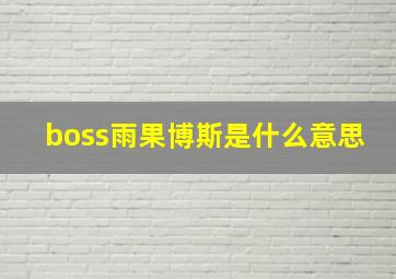 boss雨果博斯是什么意思