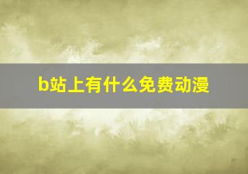 b站上有什么免费动漫