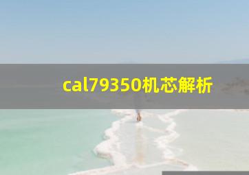 cal79350机芯解析