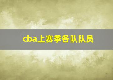 cba上赛季各队队员