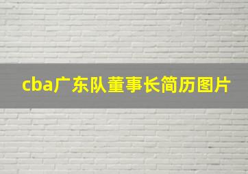 cba广东队董事长简历图片