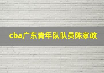 cba广东青年队队员陈家政