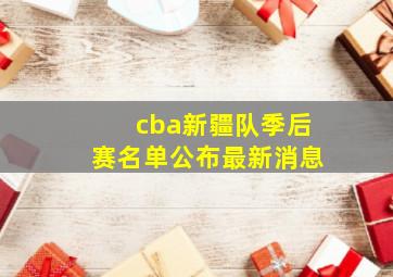 cba新疆队季后赛名单公布最新消息