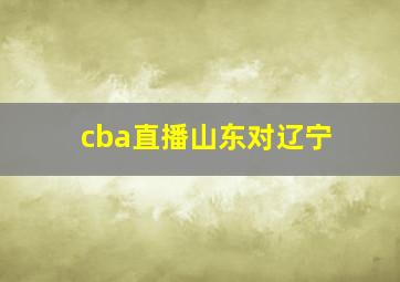 cba直播山东对辽宁