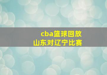 cba篮球回放山东对辽宁比赛