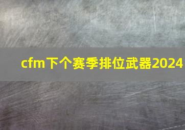 cfm下个赛季排位武器2024