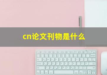 cn论文刊物是什么