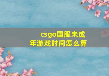 csgo国服未成年游戏时间怎么算