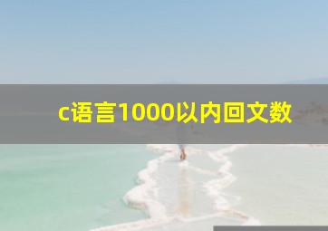 c语言1000以内回文数