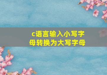 c语言输入小写字母转换为大写字母