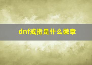 dnf戒指是什么徽章