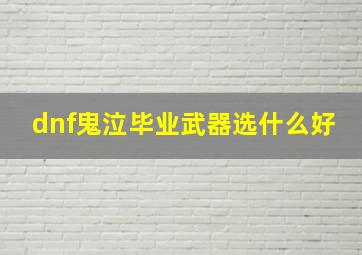 dnf鬼泣毕业武器选什么好