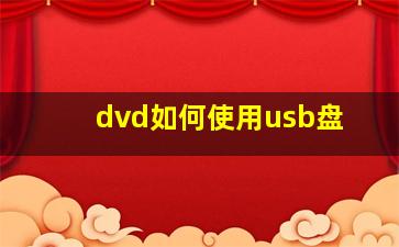 dvd如何使用usb盘