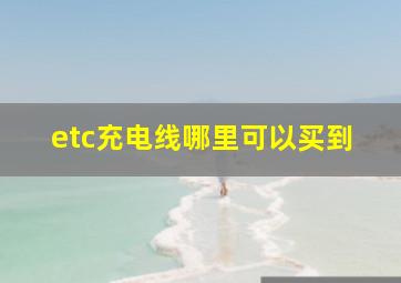 etc充电线哪里可以买到