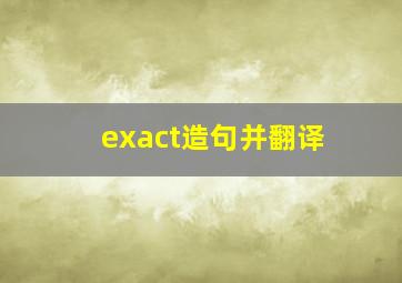 exact造句并翻译