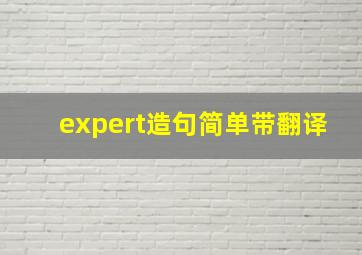 expert造句简单带翻译