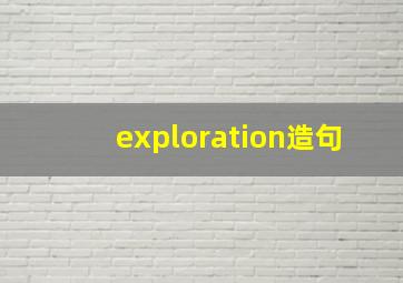 exploration造句