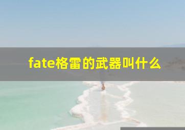 fate格雷的武器叫什么