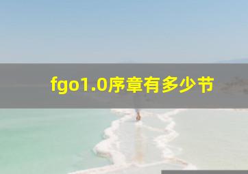 fgo1.0序章有多少节