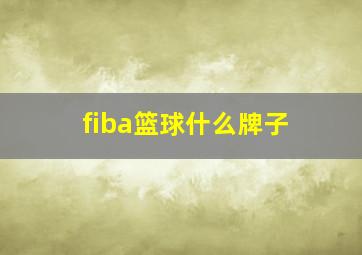 fiba篮球什么牌子