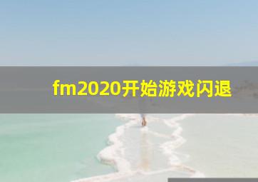 fm2020开始游戏闪退