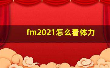 fm2021怎么看体力