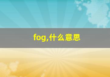 fog,什么意思