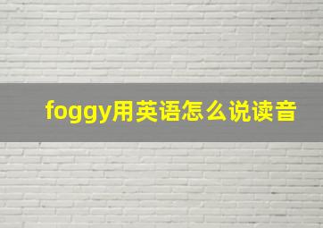 foggy用英语怎么说读音