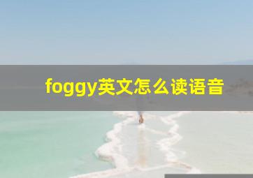 foggy英文怎么读语音