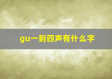 gu一到四声有什么字