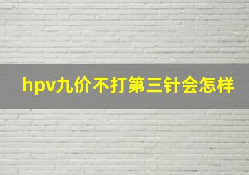 hpv九价不打第三针会怎样