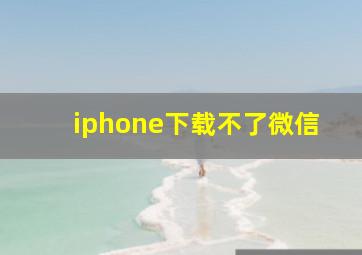 iphone下载不了微信