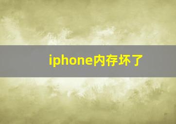 iphone内存坏了